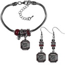 NCAA - S. Carolina Gamecocks Euro Bead Earrings and Bracelet Set-Jewelry & Accessories,College Jewelry,S. Carolina Gamecocks Jewelry-JadeMoghul Inc.
