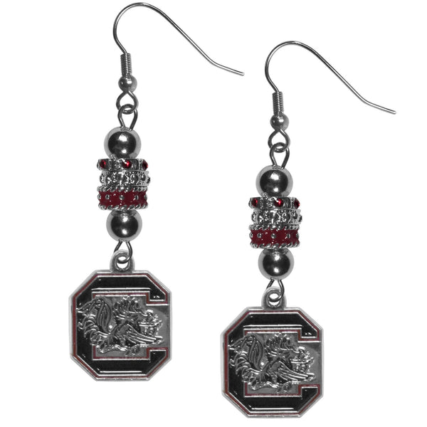 NCAA - S. Carolina Gamecocks Euro Bead Earrings-Jewelry & Accessories,Earrings,Euro Bead Earrings,College Euro Bead Earrings-JadeMoghul Inc.