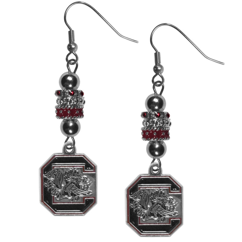 NCAA - S. Carolina Gamecocks Euro Bead Earrings-Jewelry & Accessories,Earrings,Euro Bead Earrings,College Euro Bead Earrings-JadeMoghul Inc.