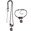NCAA - S. Carolina Gamecocks Euro Bead Necklace and Bracelet Set-Jewelry & Accessories,College Jewelry,S. Carolina Gamecocks Jewelry-JadeMoghul Inc.
