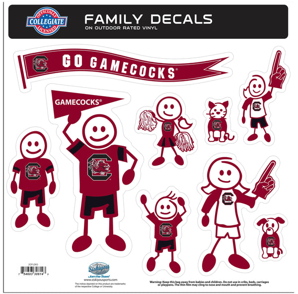 NCAA - S. Carolina Gamecocks Family Decal Set Large-Automotive Accessories,Decals,Family Character Decals,Large Family Decals,College Large Family Decals-JadeMoghul Inc.
