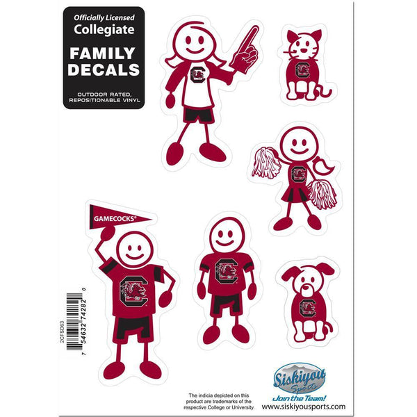 NCAA - S. Carolina Gamecocks Family Decal Set Small-Automotive Accessories,Decals,Family Character Decals,Small Family Decals,College Small Family Decals-JadeMoghul Inc.