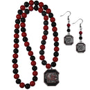 NCAA - S. Carolina Gamecocks Fan Bead Earrings and Necklace Set-Jewelry & Accessories,College Jewelry,S. Carolina Gamecocks Jewelry-JadeMoghul Inc.