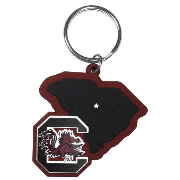NCAA - S. Carolina Gamecocks Home State Flexi Key Chain-Key Chains,College Key Chains,College Home State Flexi Key Chains-JadeMoghul Inc.