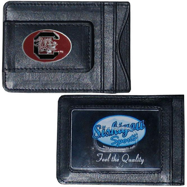 NCAA - S. Carolina Gamecocks Leather Cash & Cardholder-Wallets & Checkbook Covers,Cash & Cardholders,College Cash & Cardholders-JadeMoghul Inc.