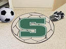 Round Entry Rugs NCAA Slippery Rock Soccer Ball 27" diameter