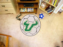 Small Round Rugs NCAA South Florida Soccer Ball 27" diameter