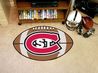 Round Rug in Living Room NCAA St. Cloud State Football Ball Rug 20.5"x32.5"