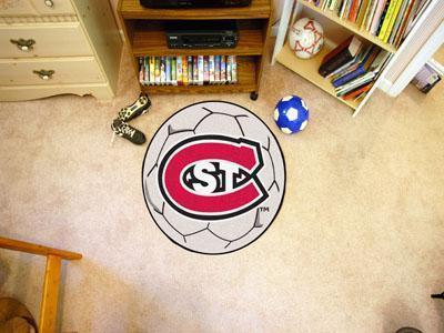 Round Indoor Outdoor Rugs NCAA St. Cloud State Soccer Ball 27" diameter