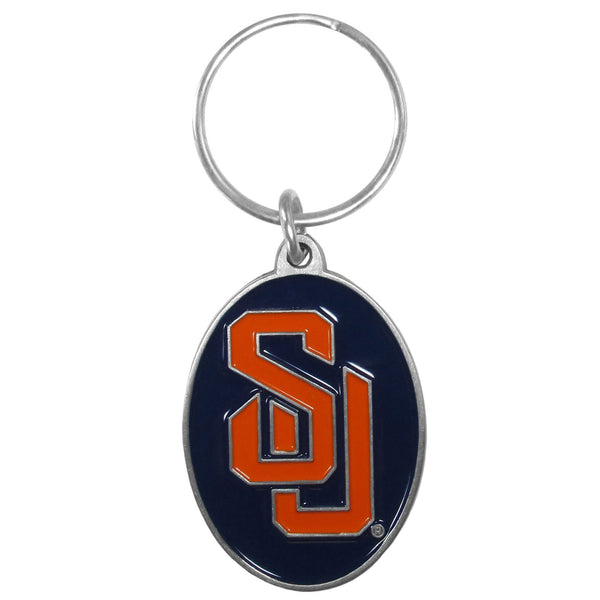 NCAA - Syracuse Orange Carved Metal Key Chain-Key Chains,Scultped Metal Key Chains,College Scultped Metal Key Chains-JadeMoghul Inc.