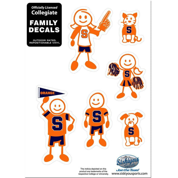 NCAA - Syracuse Orange Family Decal Set Small-Automotive Accessories,Decals,Family Character Decals,Small Family Decals,College Small Family Decals-JadeMoghul Inc.