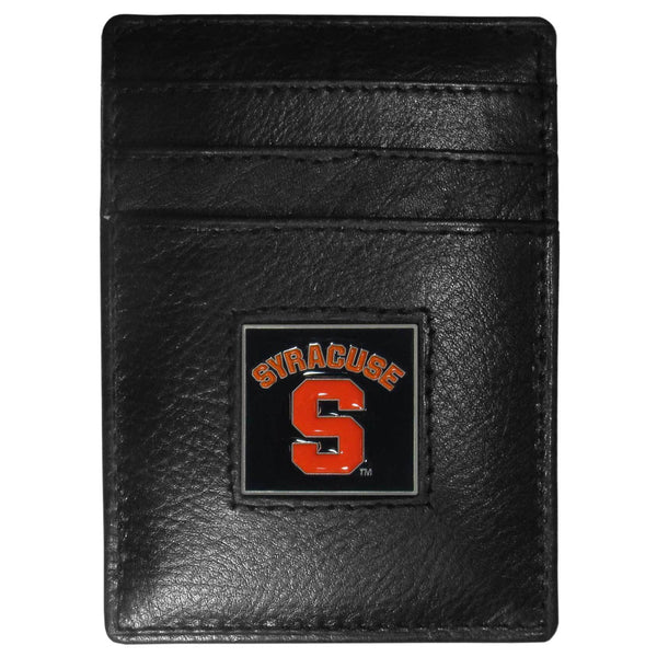 NCAA - Syracuse Orange Leather Money Clip/Cardholder Packaged in Gift Box-Wallets & Checkbook Covers,Money Clip/Cardholders,Gift Box Packaging,College Money Clip/Cardholders-JadeMoghul Inc.