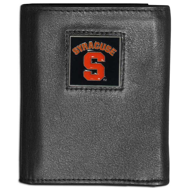 NCAA - Syracuse Orange Leather Tri-fold Wallet-Wallets & Checkbook Covers,Tri-fold Wallets,Tri-fold Wallets,College Tri-fold Wallets-JadeMoghul Inc.
