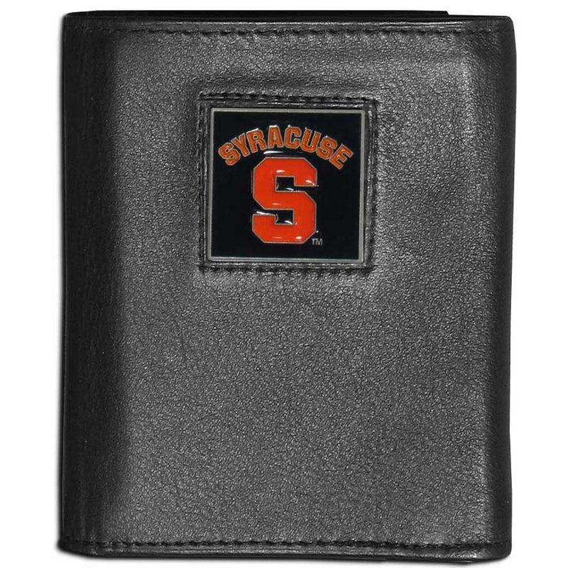 NCAA - Syracuse Orange Leather Tri-fold Wallet-Wallets & Checkbook Covers,Tri-fold Wallets,Tri-fold Wallets,College Tri-fold Wallets-JadeMoghul Inc.