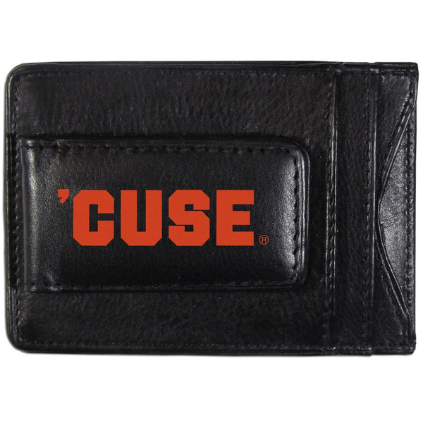 NCAA - Syracuse Orange Logo Leather Cash and Cardholder-Wallets & Checkbook Covers,College Wallets,Syracuse Orange Wallets-JadeMoghul Inc.