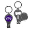 NCAA - TCU Horned Frogs Nail Care/Bottle Opener Key Chain-Key Chains,College Key Chains,College 3 in 1 Key Chains-JadeMoghul Inc.