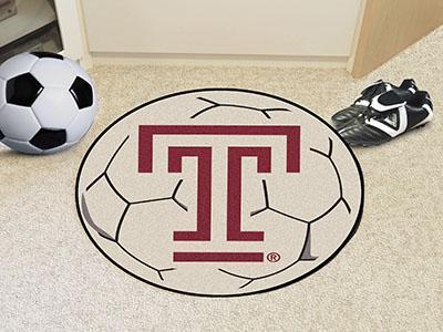 Small Round Rugs NCAA Temple Soccer Ball 27" diameter