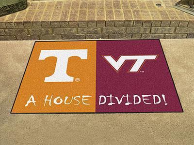 Custom Door Mats NCAA Tennessee Virginia Tech Divided Rug 33.75"x42.5"