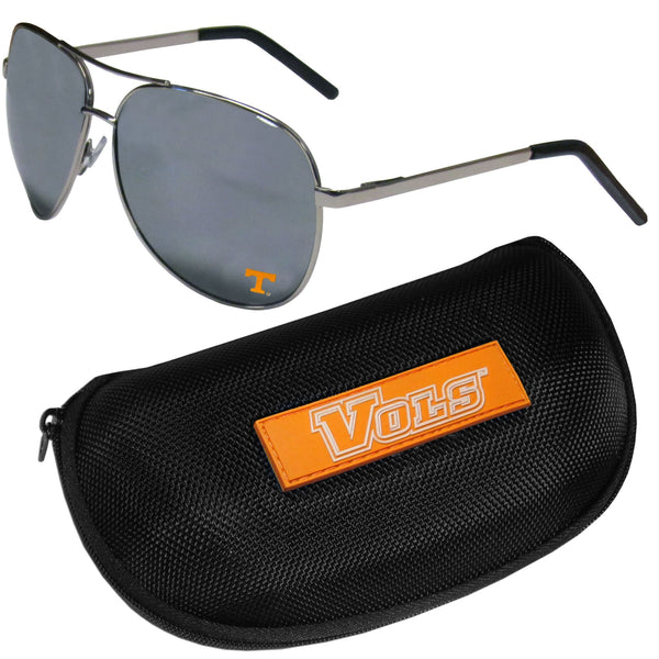 NCAA - Tennessee Volunteers Aviator Sunglasses and Zippered Carrying Case-Sunglasses, Eyewear & Accessories,Sunglass & Accessory Sets,Aviator Sunglasses & Zippered Case,College Aviator Sunglasses Sunglasses & Zippered Case-JadeMoghul Inc.