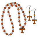 NCAA - Tennessee Volunteers Fan Bead Earrings and Necklace Set-Jewelry & Accessories,College Jewelry,Tennessee Volunteers Jewelry-JadeMoghul Inc.