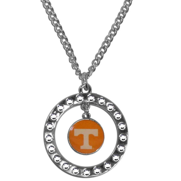 NCAA - Tennessee Volunteers Rhinestone Hoop Necklace-Jewelry & Accessories,Necklaces,Rhinestone Hoop Necklaces,College Rhinestone Hoop Necklaces-JadeMoghul Inc.