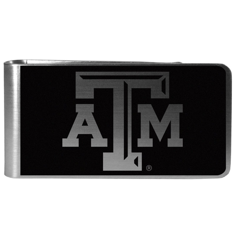 NCAA - Texas A & M Aggies Black and Steel Money Clip-Wallets & Checkbook Covers,College Wallets,Texas A & M Aggies Wallets-JadeMoghul Inc.