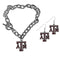 NCAA - Texas A & M Aggies Chain Bracelet and Dangle Earring Set-Jewelry & Accessories,College Jewelry,Texas A & M Aggies Jewelry-JadeMoghul Inc.