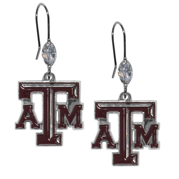 NCAA - Texas A & M Aggies Crystal Dangle Earrings-Jewelry & Accessories,Earrings,Crystal Dangle Earrings,College Crystal Earrings-JadeMoghul Inc.