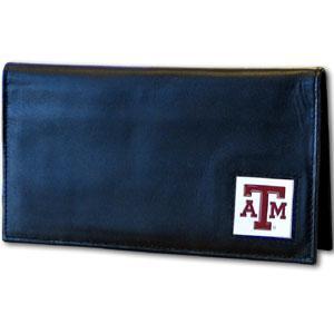 NCAA - Texas A & M Aggies Deluxe Leather Checkbook Cover-Wallets & Checkbook Covers,Checkbook Covers,Wallet Checkbook Covers,Window Box Packaging,College Wallet Checkbook Covers-JadeMoghul Inc.