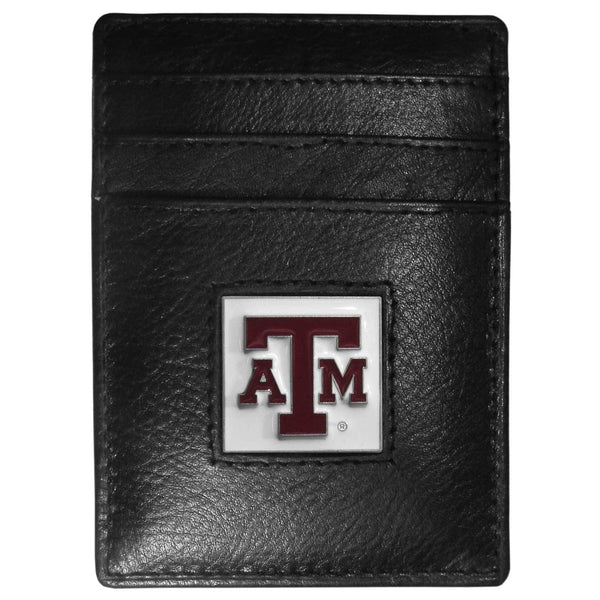 NCAA - Texas A & M Aggies Leather Money Clip/Cardholder Packaged in Gift Box-Wallets & Checkbook Covers,Money Clip/Cardholders,Gift Box Packaging,College Money Clip/Cardholders-JadeMoghul Inc.