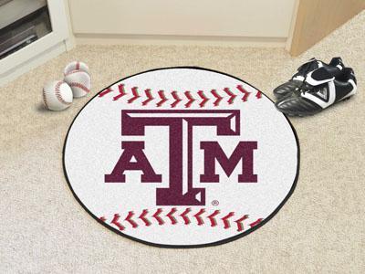 Round Area Rugs NCAA Texas A&M Baseball Mat 27" diameter