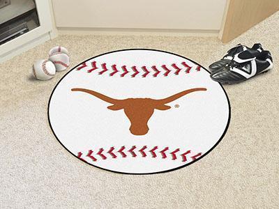 Round Area Rugs NCAA Texas Baseball Mat 27" diameter