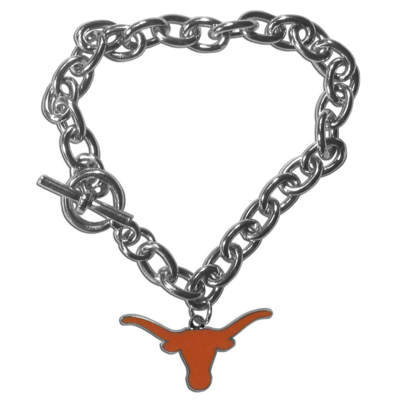 NCAA - Texas Longhorns Charm Chain Bracelet-Jewelry & Accessories,Bracelets,Charm Chain Bracelets,College Charm Chain Bracelets-JadeMoghul Inc.