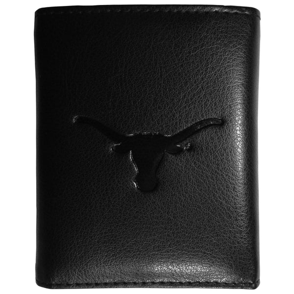 NCAA - Texas Longhorns Embossed Leather Tri-fold Wallet-Wallets & Checkbook Covers,College Wallets,College Tri-fold Wallets,Leather Tri-fold Wallets-JadeMoghul Inc.