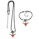 NCAA - Texas Longhorns Euro Bead Necklace and Bracelet Set-Jewelry & Accessories,College Jewelry,Texas Longhorns Jewelry-JadeMoghul Inc.