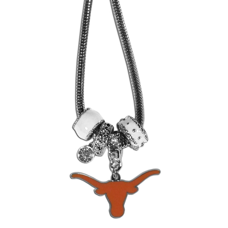 NCAA - Texas Longhorns Euro Bead Necklace-Jewelry & Accessories,Necklaces,Euro Bead Necklaces,College Euro Bead Necklaces-JadeMoghul Inc.