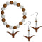 NCAA - Texas Longhorns Fan Bead Earrings and Bracelet Set-Jewelry & Accessories,Jewelry Sets,Fan Bead Earrings and Bracelet-JadeMoghul Inc.
