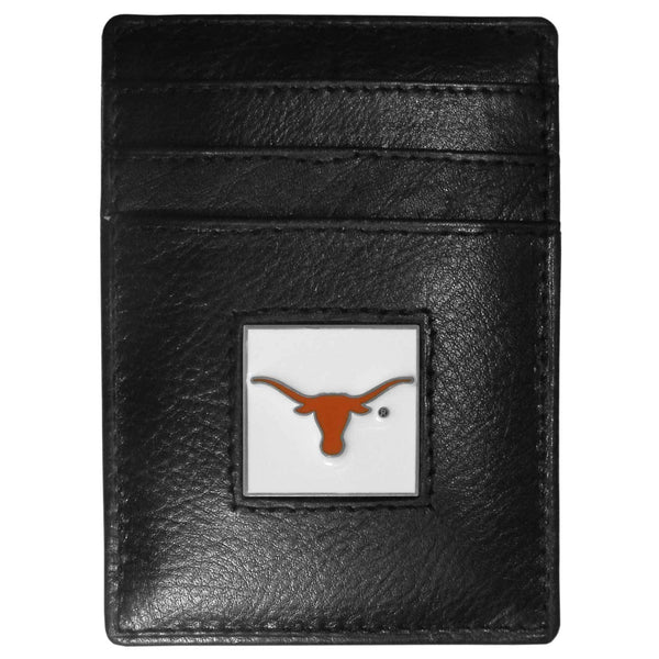 NCAA - Texas Longhorns Leather Money Clip/Cardholder Packaged in Gift Box-Wallets & Checkbook Covers,Money Clip/Cardholders,Gift Box Packaging,College Money Clip/Cardholders-JadeMoghul Inc.