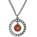 NCAA - Texas Longhorns Rhinestone Hoop Necklace-Jewelry & Accessories,Necklaces,Rhinestone Hoop Necklaces,College Rhinestone Hoop Necklaces-JadeMoghul Inc.