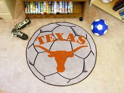 Small Round Rugs NCAA Texas Soccer Ball 27" diameter
