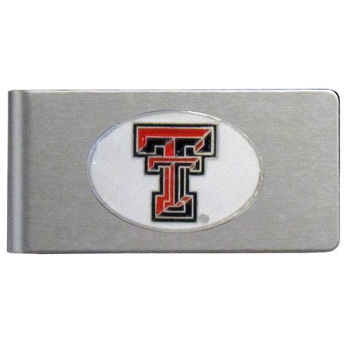 NCAA - Texas Tech Raiders Brushed Metal Money Clip-Wallets & Checkbook Covers,Money Clips,Brushed Money Clips,College Brushed Money Clips-JadeMoghul Inc.