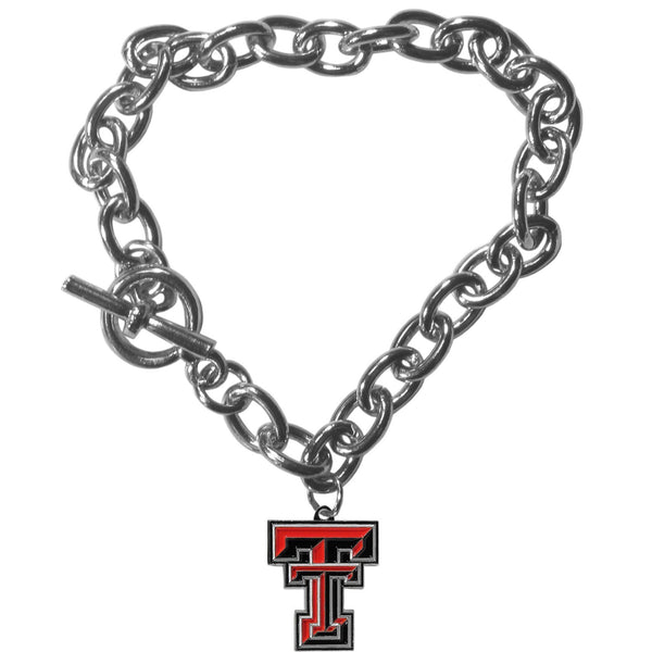 NCAA - Texas Tech Raiders Charm Chain Bracelet-Jewelry & Accessories,Bracelets,Charm Chain Bracelets,College Charm Chain Bracelets-JadeMoghul Inc.