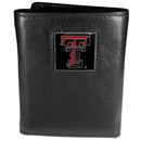 NCAA - Texas Tech Raiders Deluxe Leather Tri-fold Wallet Packaged in Gift Box-Wallets & Checkbook Covers,Tri-fold Wallets,Deluxe Tri-fold Wallets,Gift Box Packaging,College Tri-fold Wallets-JadeMoghul Inc.