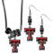 NCAA - Texas Tech Raiders Euro Bead Earrings and Necklace Set-Jewelry & Accessories,College Jewelry,Texas Tech Raiders Jewelry-JadeMoghul Inc.