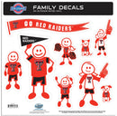 NCAA - Texas Tech Raiders Family Decal Set Large-Automotive Accessories,Decals,Family Character Decals,Large Family Decals,College Large Family Decals-JadeMoghul Inc.