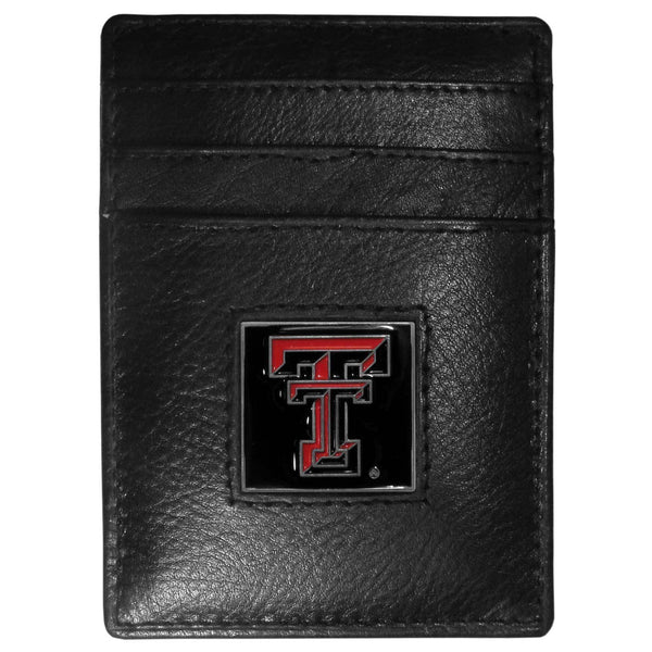 NCAA - Texas Tech Raiders Leather Money Clip/Cardholder Packaged in Gift Box-Wallets & Checkbook Covers,Money Clip/Cardholders,Gift Box Packaging,College Money Clip/Cardholders-JadeMoghul Inc.