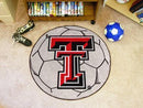 Round Indoor Outdoor Rugs NCAA Texas Tech Soccer Ball 27" diameter