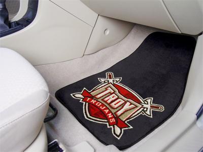 Rubber Car Mats NCAA Troy 2-pc Carpeted Front Car Mats 17"x27"