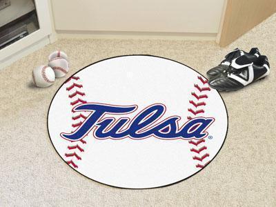 Round Rugs NCAA Tulsa Baseball Mat 27" diameter