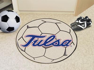 Round Indoor Outdoor Rugs NCAA Tulsa Soccer Ball 27" diameter